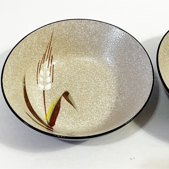 Ucagco Japan Wild Rice Stoneware Coup Cereal Bowl Oven Proof Black Lacquer 6 In - Picture 5 of 7